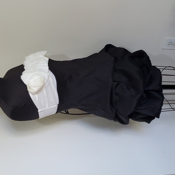 NWT - City Triangles Black/Offwhite Short Strapless Formal - Size 11 - Picture 5 of 13